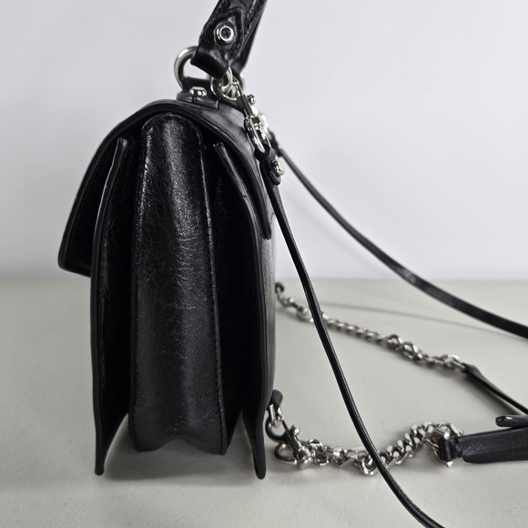 Rebecca Minkoff Jean Convertible Smooth Leather Backpack Black - Picture 5 of 12